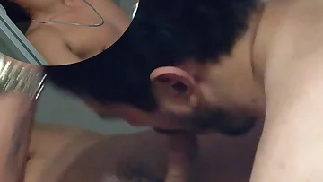 Their club night ends with her hungry mouth full of his fucking cum. She deep throats that big Latino cock until he erupts with a massive load down her throat.