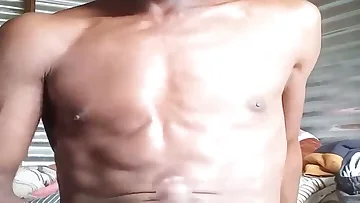 This horny black stud is desperate to empty his balls in this homemade session. Watch him work his cock with intense focus until he erupts.