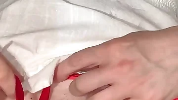 This sissy-slut's tight asshole gets stretched by an anal toy in homemade stockings. Her solo anal masturbation shows off every inch of that stretched hole.
