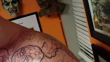 This tattooed hunk shows off his ink-covered body while playing with himself solo. Every stroke highlights his artwork as he gets off hard.