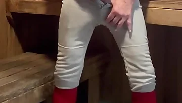 An alpha jock takes on dad in some steamy sauna fun. Watch these muscular men with big cocks masturbate to explosive cumshots.
