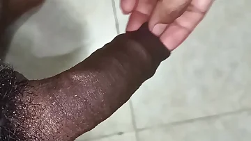 A Latino dude jerks his huge uncut cock in the yard until he unleashes a massive load. This hairy amateur solo session ends with an impressive cumshot and some extra fun.