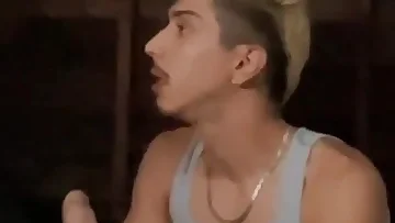 A gay cholo goes down on a gang thug's cock with hungry enthusiasm. He works that dick with both mouth and hand until it unleashes a massive cumshot.