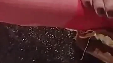 This horny guy gets off while wearing sexy nylon stockings that drive him wild. He strokes his cock through the sheer material until he can't hold back anymore.