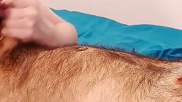 A masked daddy rides a hairy bear's big cock until he makes him shoot. The older man takes every inch in his ass from the young stud in this POV anal scene.