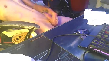 This horny guy strokes his 18cm cock until he cums in a intense solo masturbation session. The homemade footage captures every detail of his cumshot in stunning clarity.