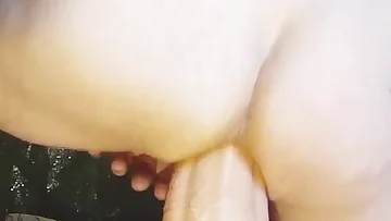 Grandpa anal fucks himself with a dildo in his garage. This solo session shows some intense European anal masturbation.
