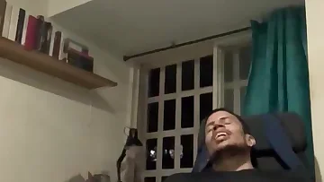 He's pumping his thick fucking cock in the locker room, all alone and ready to blow. This amateur Latino stud is going to town on his big dick until he cums hard.
