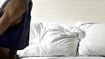 Hot Brazilian twinks engage in raw bareback sex with passionate intensity. They savor every moment of their steamy encounter, including enthusiastic blowjobs.