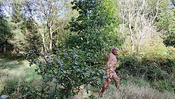 Grandpa's drone catches every detail of his slave's pierced, uncut cock out in public. This British man shows off his average body while wearing a penis ring for everyone to see.