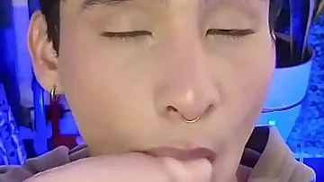 I'm sucking this dick like a hungry slut who can't get enough. This Colombian femboy knows how to deepthroat like a pro.