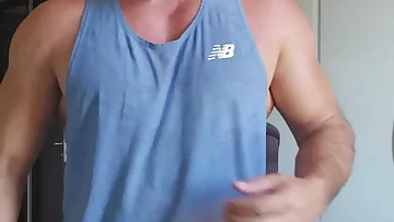 In private, he pumps his big cock hard during an intense solo session. The focus is entirely on his massive dick and powerful strokes.