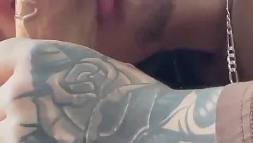 This big cock sucker gets caught slurping dick on camera for your viewing pleasure. The young Latino with tattoos takes a massive load in his mouth during the car encounter.
