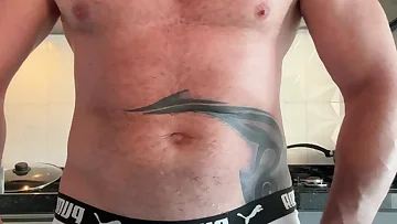 Watch this hung white hunk stroke his massive cock with intense focus. He works himself into a frenzy, showing off every inch of his perfect physique.