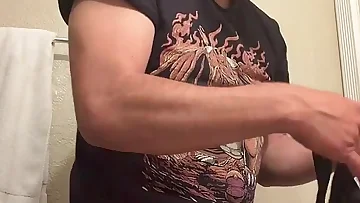 Watch this mature man slowly stroke his nice dick through his underwear in this homemade solo scene. He teases his thick cock before giving it the proper attention it deserves.