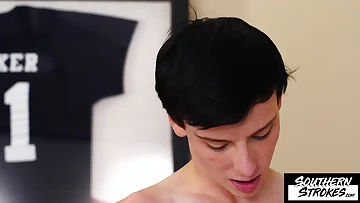 Chris Summers and Zack Love go completely bareback with some intense ass play action. These teens engage in passionate blowjobs before finishing with explosive cumshots.