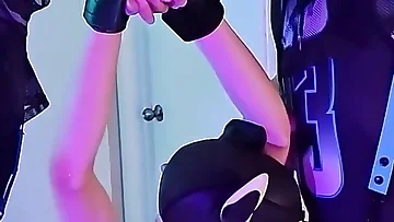 Training that deep throat for some intense BDSM pup play in a wild threesome. The fetish action gets rough with bondage and ends with a massive facial cumshot.