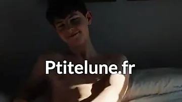 This young amateur is stroking his hard cock with frantic energy, desperate to cum. He finally unleashes a huge load, shooting ropes all over the place.