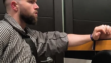 I worship that big Latino ass in the hotel bathroom before taking it deep. His tattooed cheeks get thoroughly licked before the real action begins.